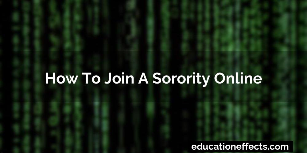 How To Join A Sorority Online